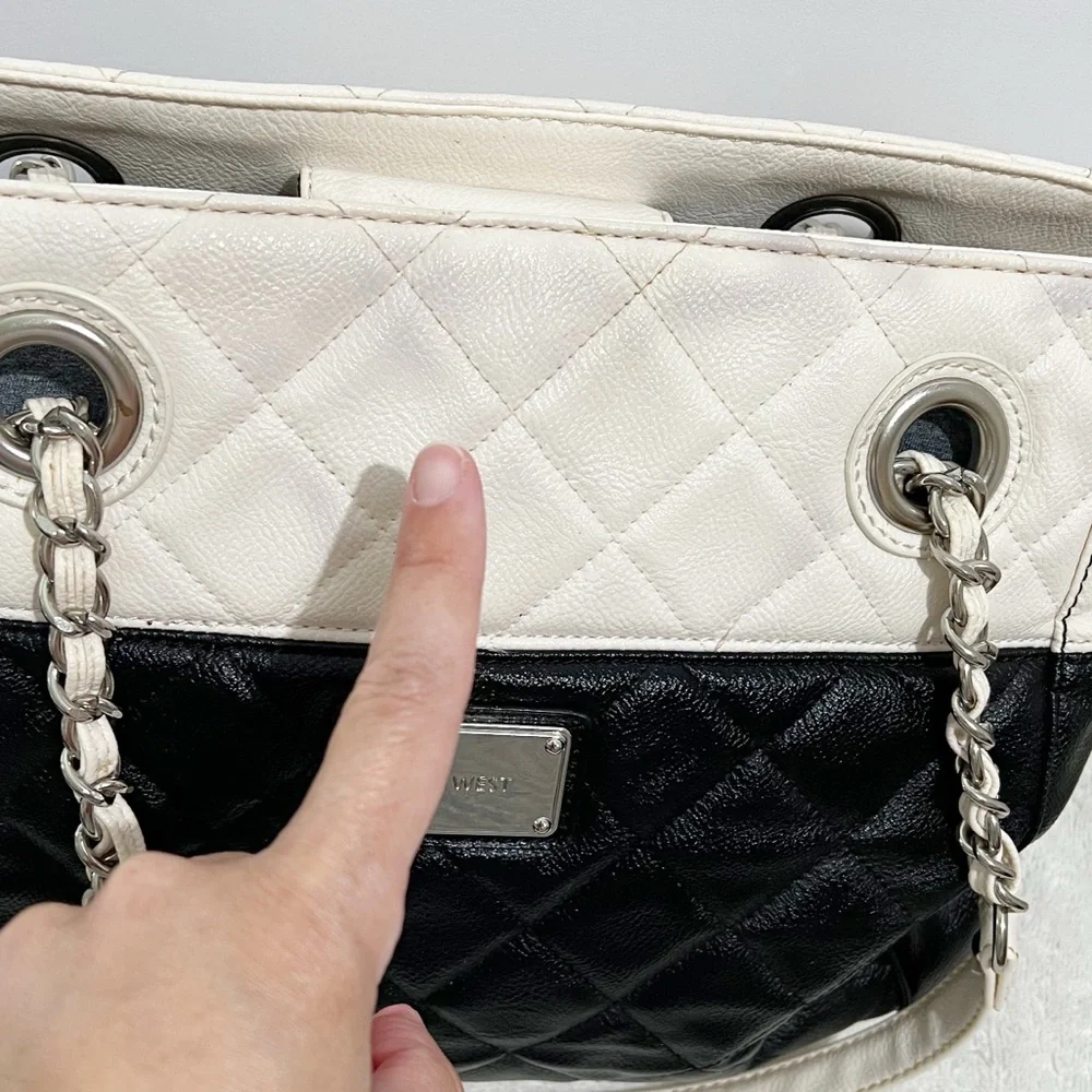 Nine West 2 Strap Shoulder Satchel Bag Career Travel Business Office